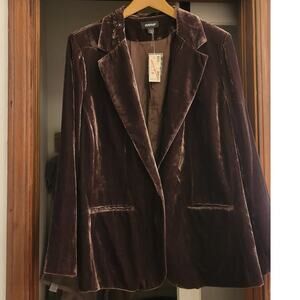 Vintage Avenue Brown Velvet Blazer. New With Tag 18/20